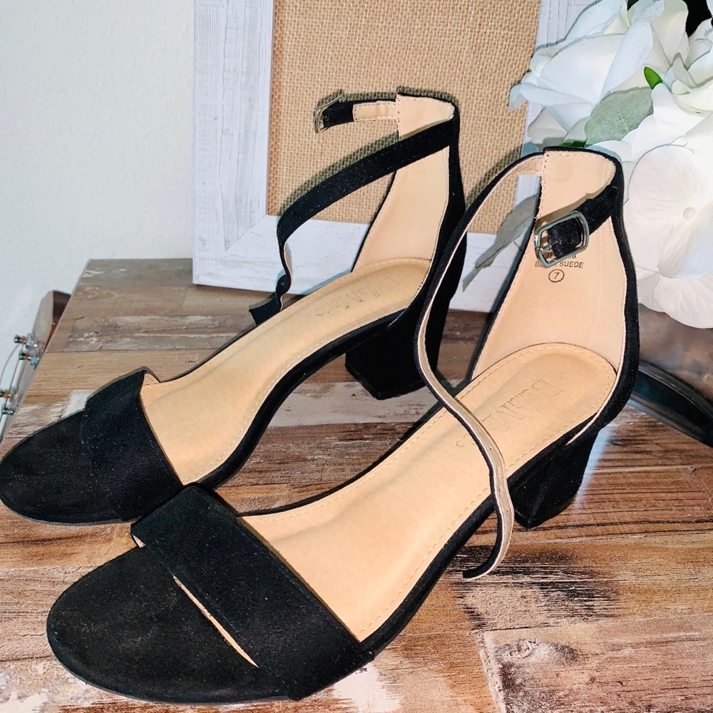 Black open toe heel
